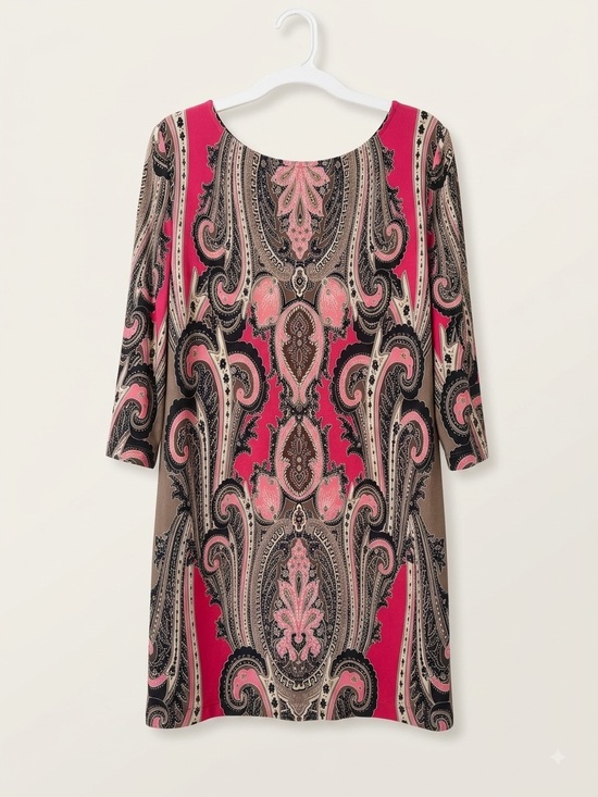 Alfani Dresses & Skirts - Alfani Pink and Beige Paisley Scoop Neck Tunic Dress